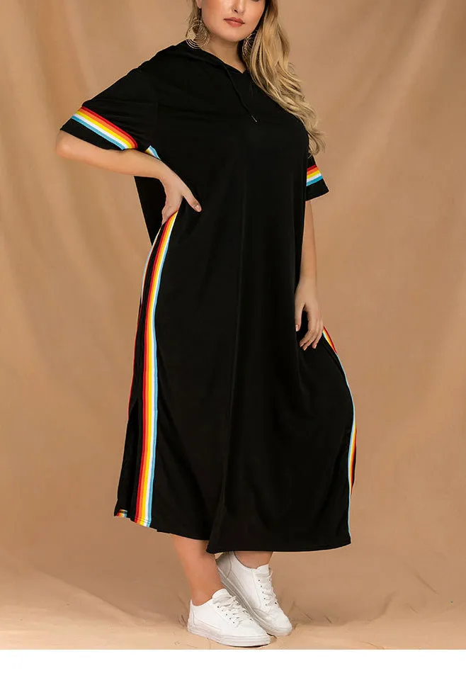 Fashion Slits and Large Size Striped Cross-dress