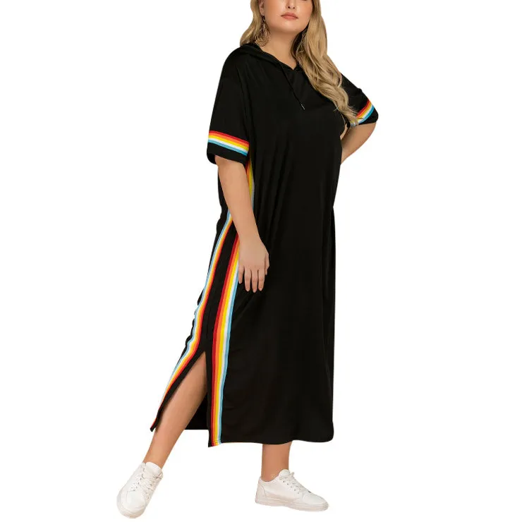 Fashion Slits and Large Size Striped Cross-dress