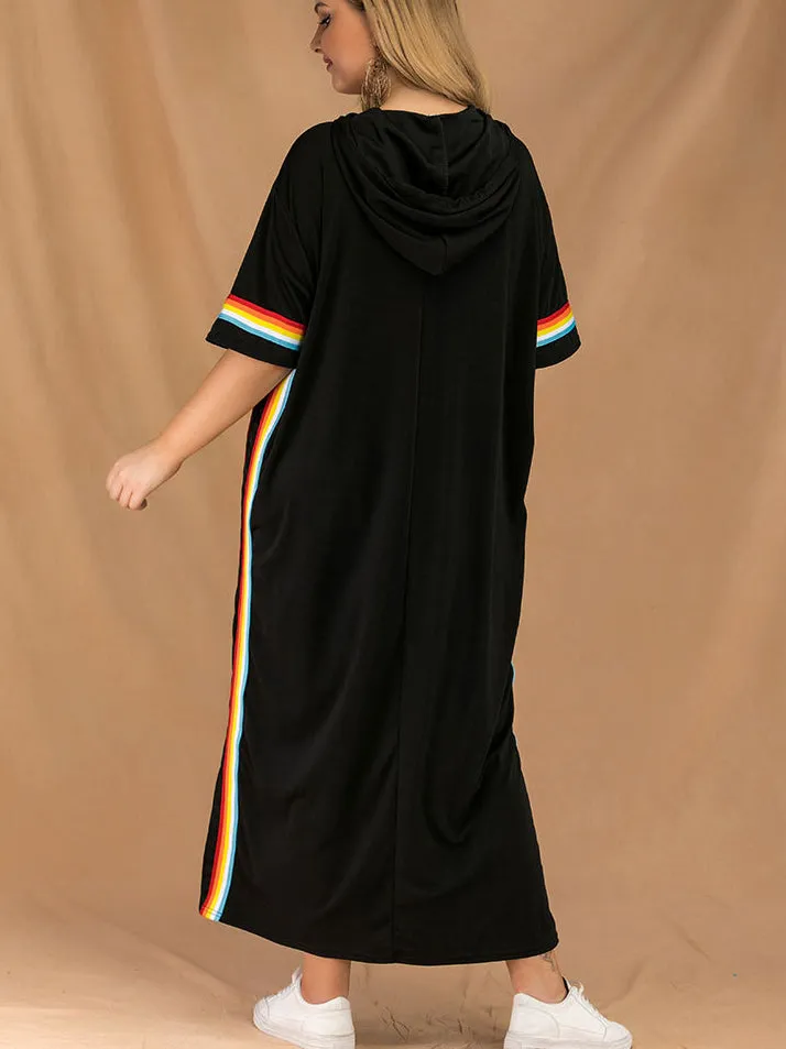 Fashion Slits and Large Size Striped Cross-dress