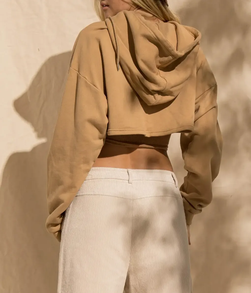 FIONA OPENED-FRONT CROPPED HOODIE SET