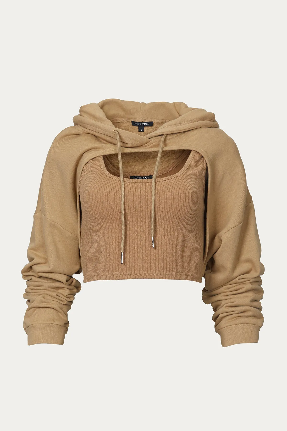 FIONA OPENED-FRONT CROPPED HOODIE SET