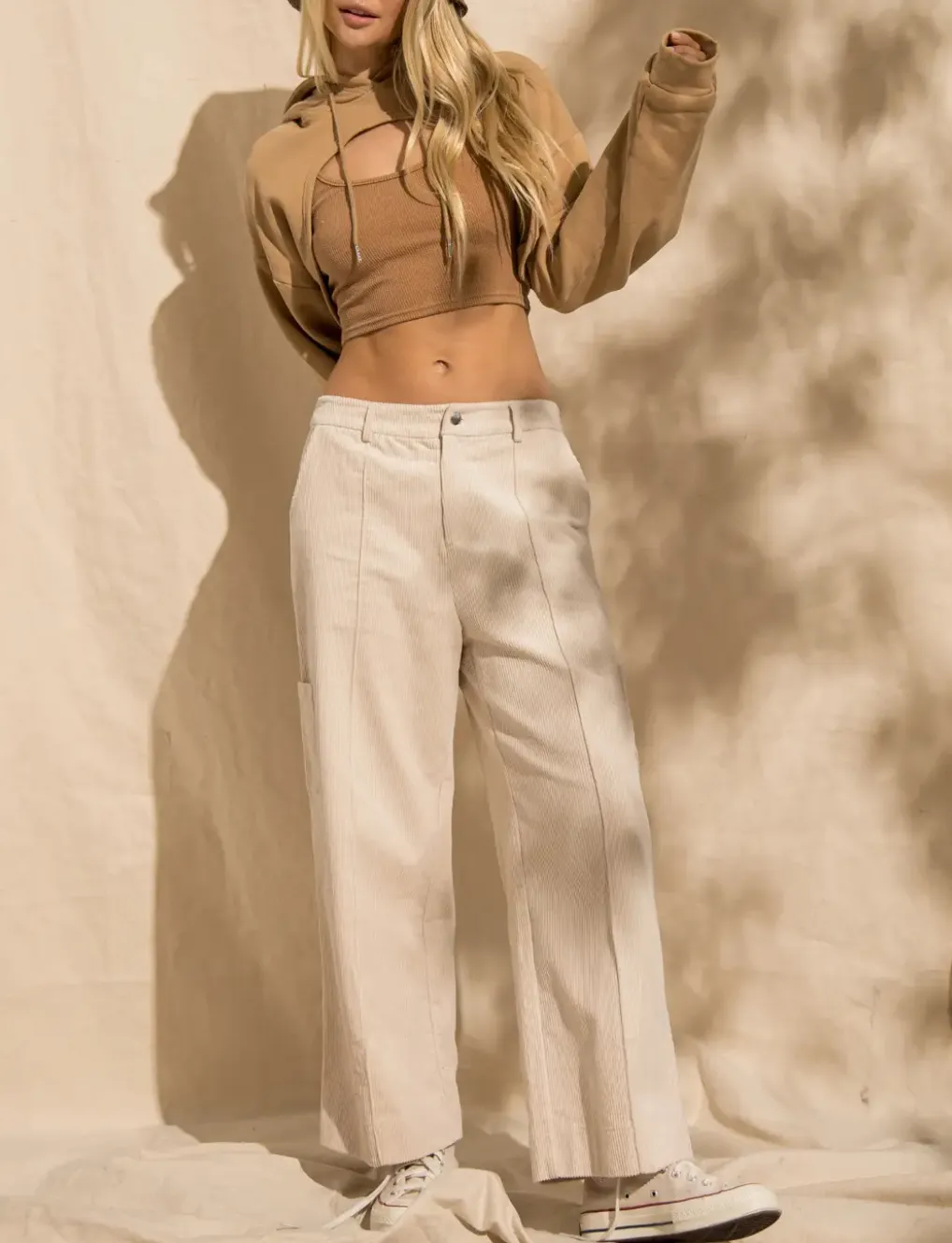 FIONA OPENED-FRONT CROPPED HOODIE SET