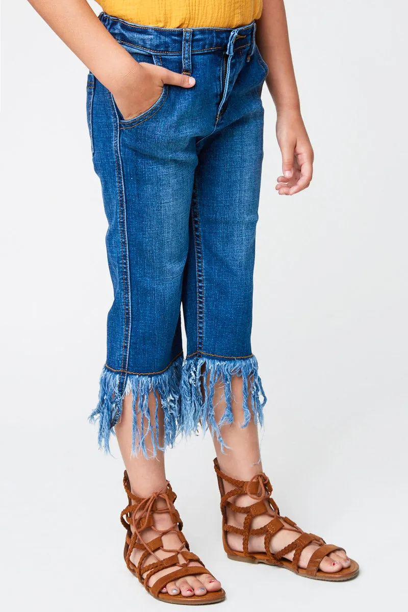 Frayed Denim Pants