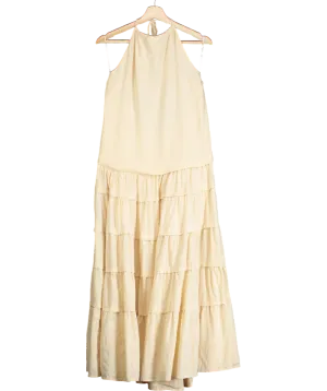 Free People Beige Somewhere Sunny Drop-waist Maxi Dress UK M