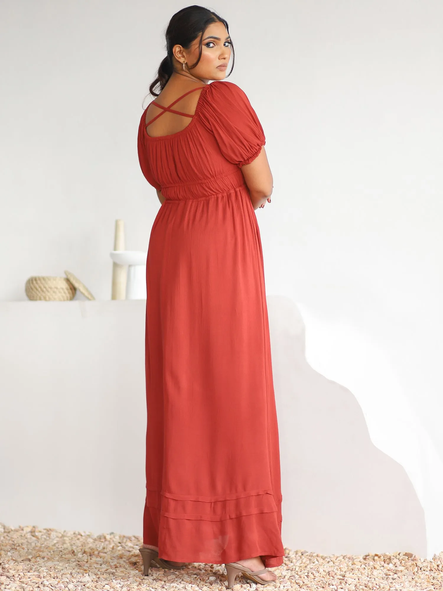 Front Tieup Maxi Dress