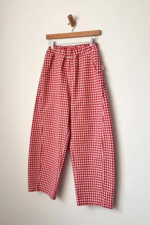 Gingham Arc Pant in Red | Le Bon Shoppe