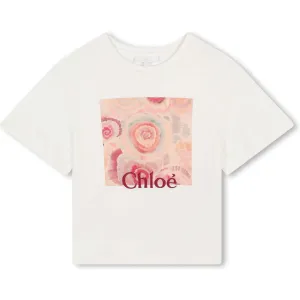 Girls White Short Sleeve T-shirt