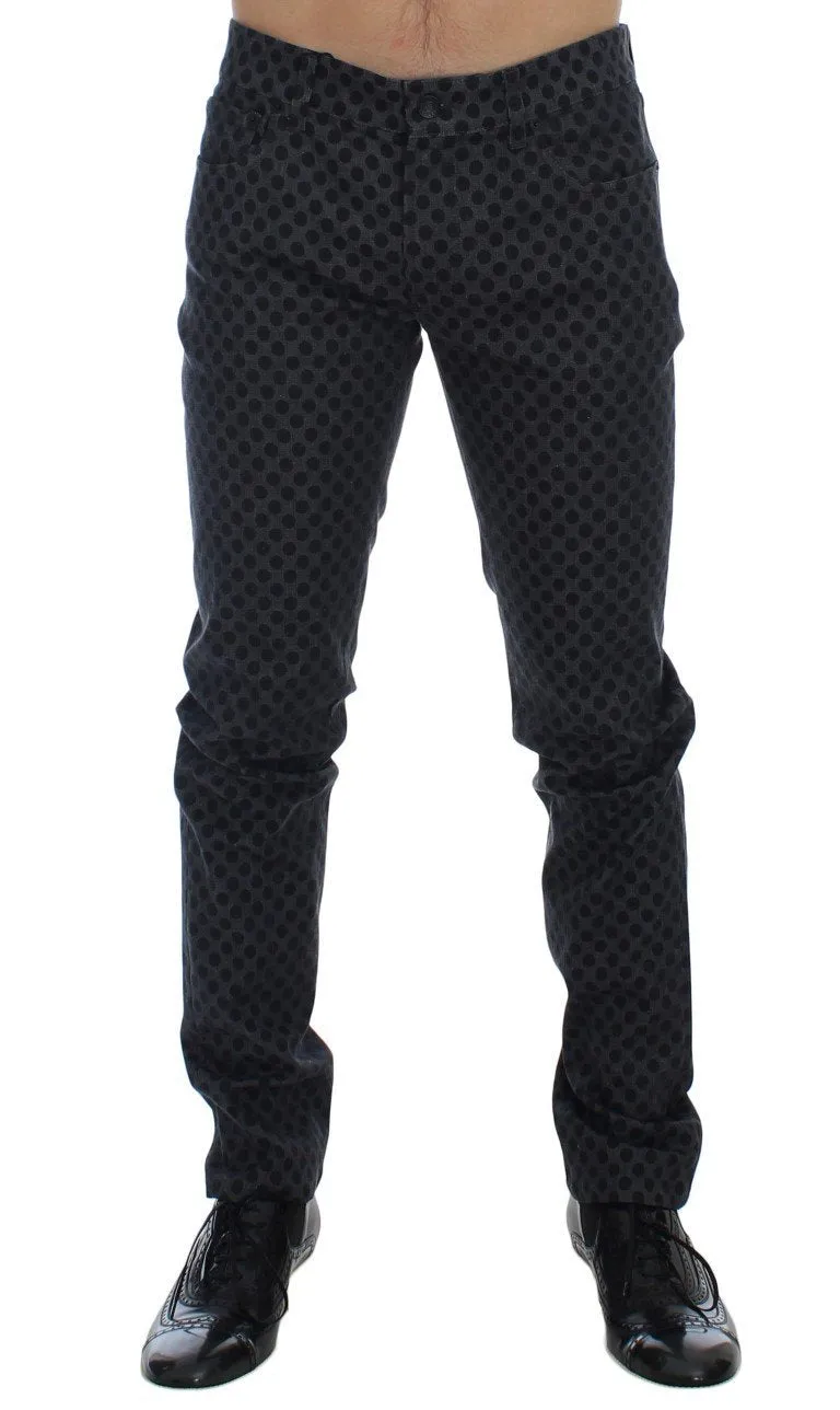 Gray Cotton Stretch 14 Slim Fit Pants Jeans