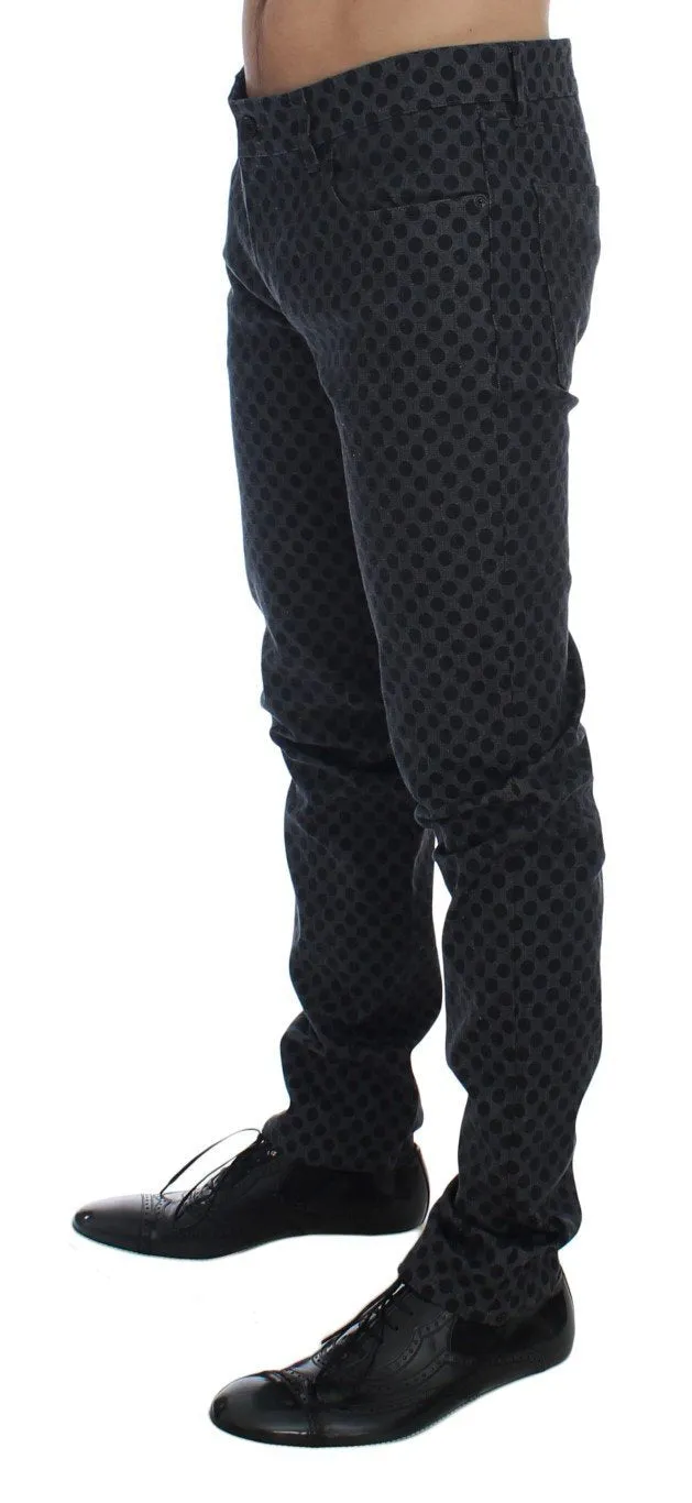 Gray Cotton Stretch 14 Slim Fit Pants Jeans