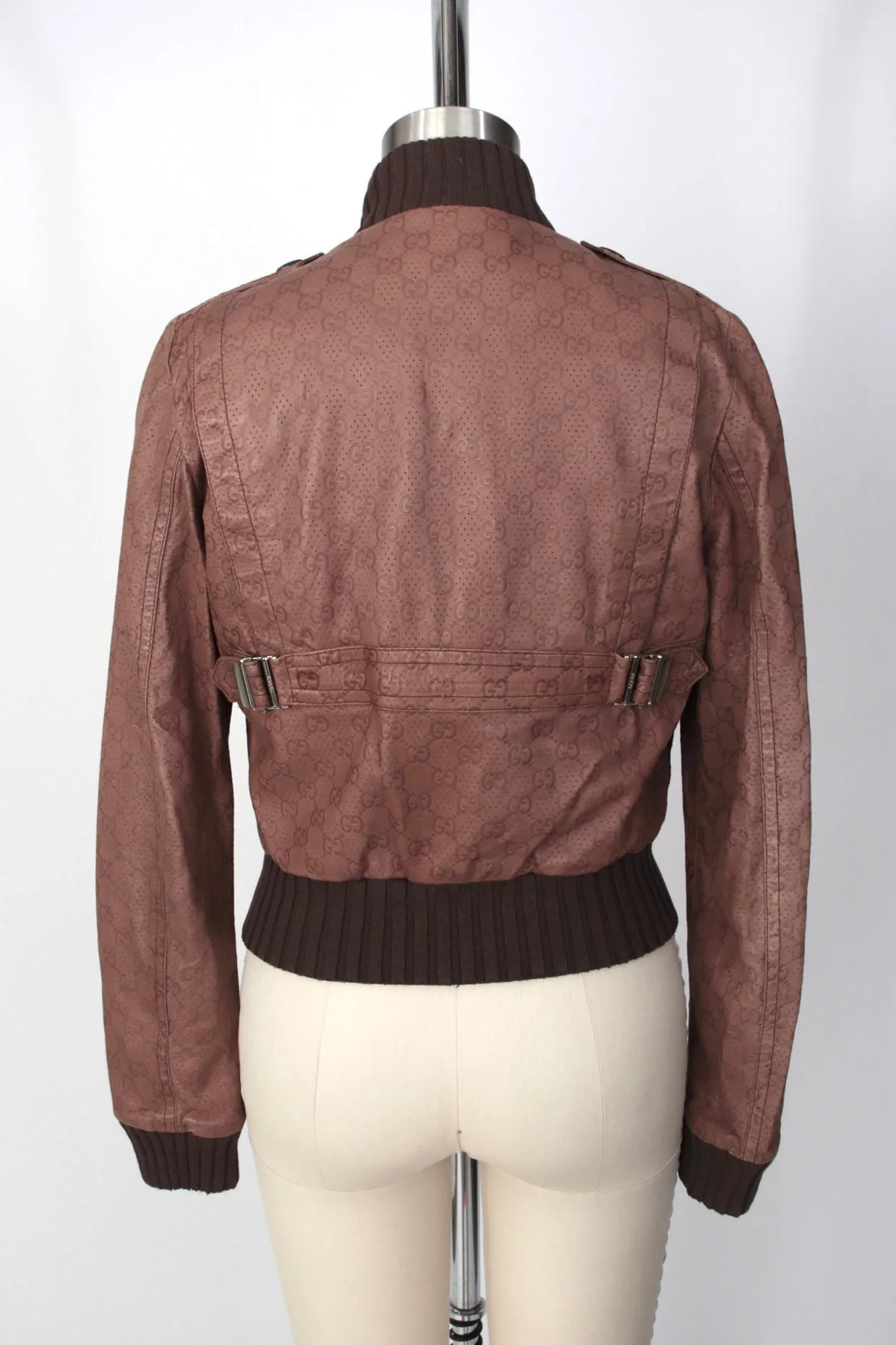 Gucci GG Leather Monogram Bomber*