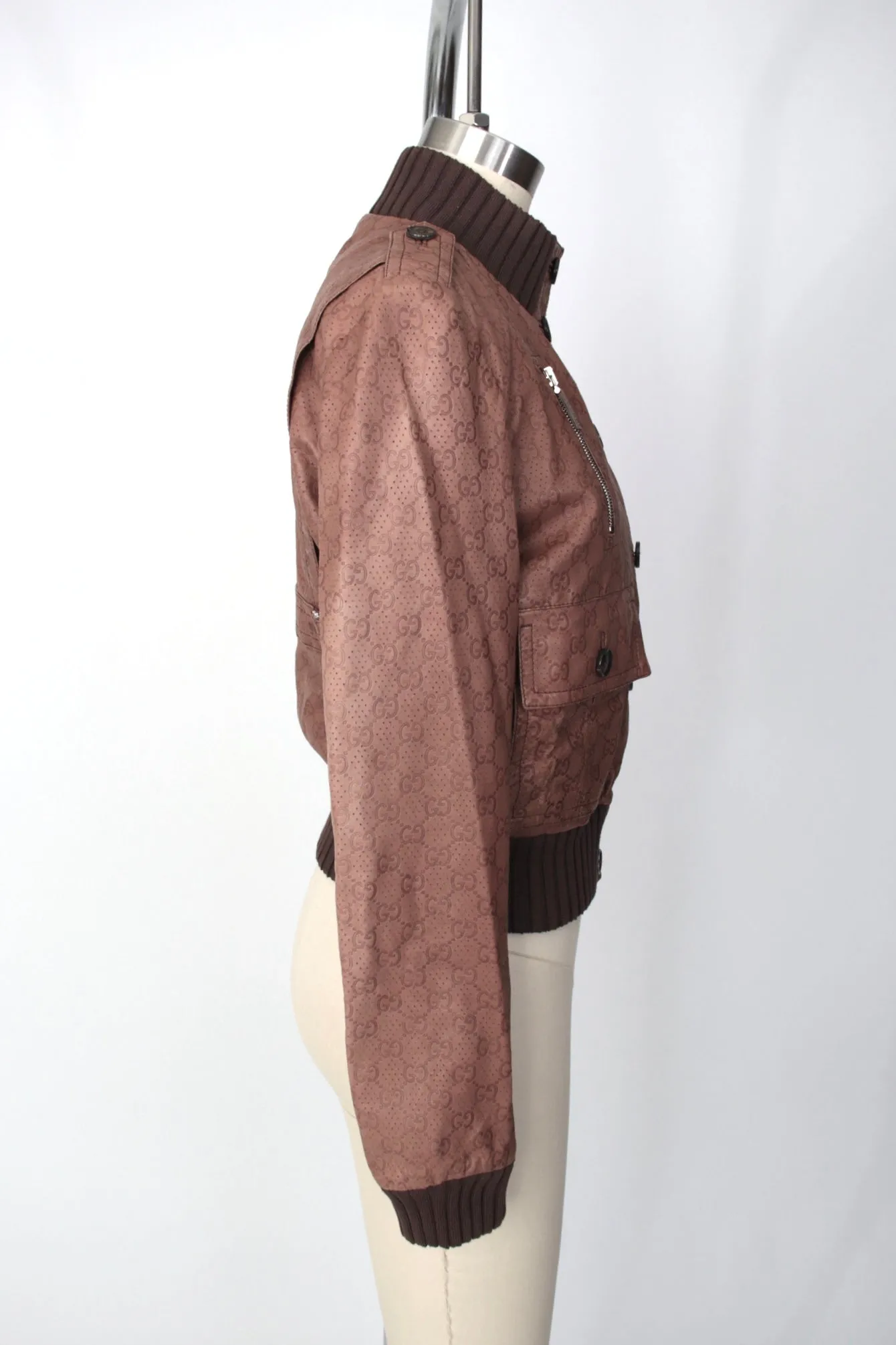 Gucci GG Leather Monogram Bomber*