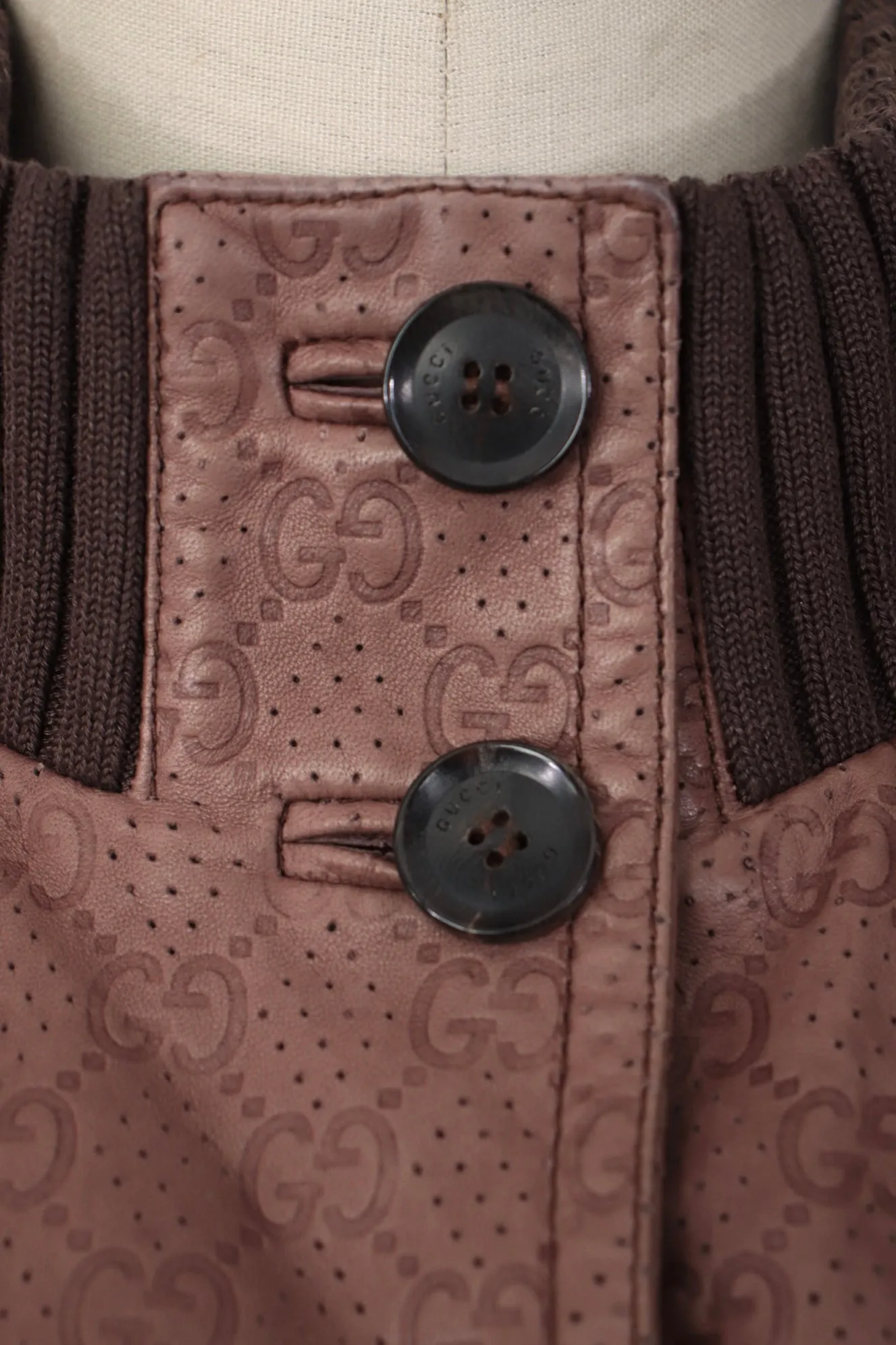 Gucci GG Leather Monogram Bomber*