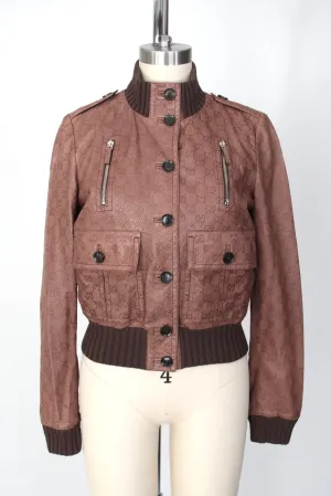 Gucci GG Leather Monogram Bomber*