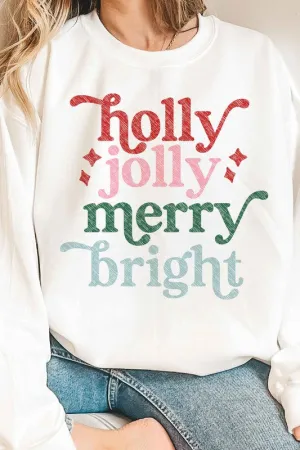 HOLLY JOLLY MERRY CHRISTMAS GRAPHIC SWEATSHIRT