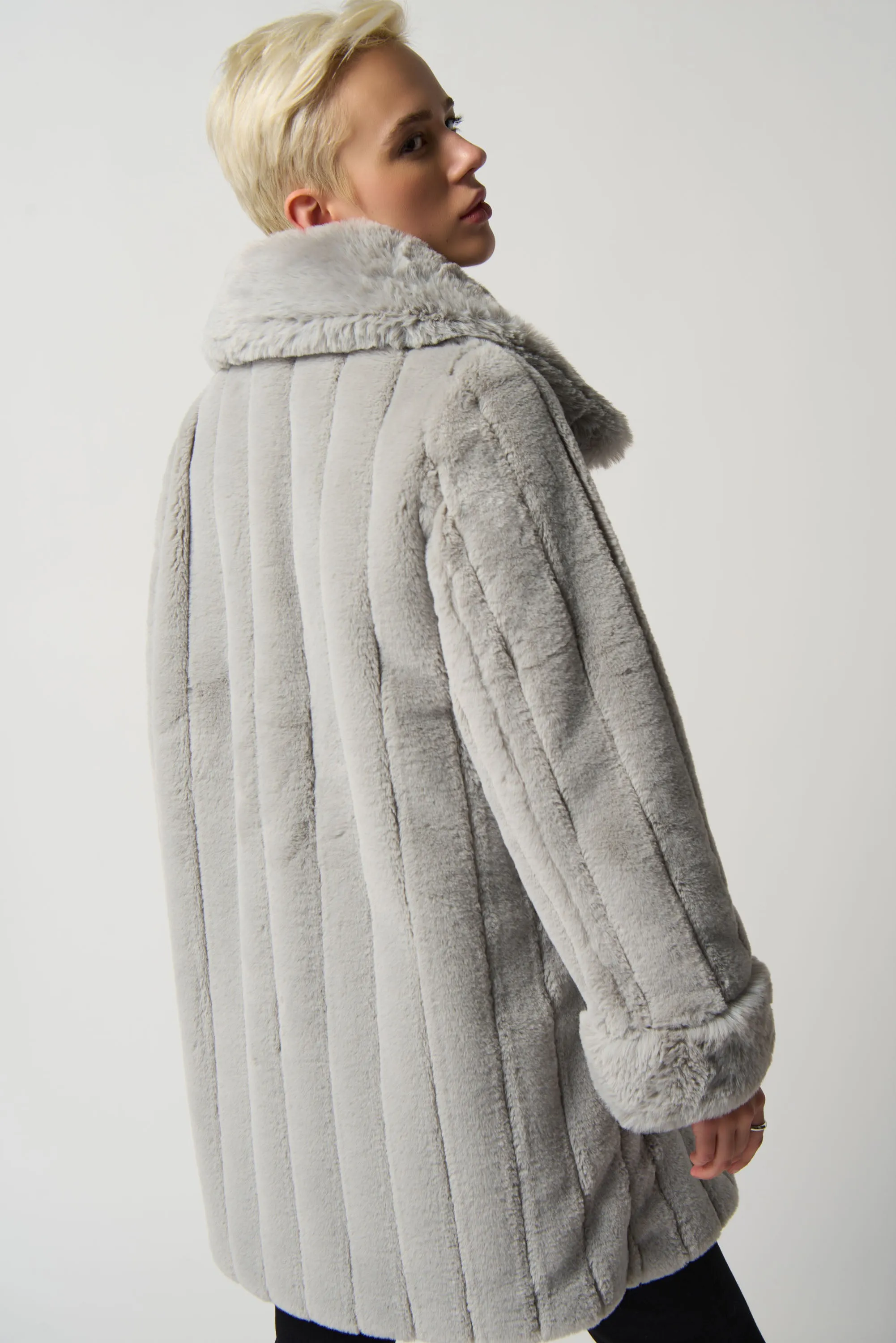 Joseph Ribkoff Faux Fur Reversible Puffer Coat Jr233900