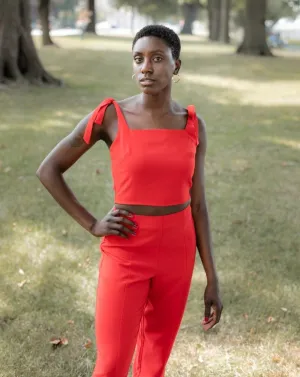 Joyful Red Crop Top