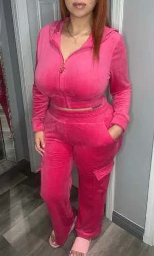 Julie Velour Set(Hot Pink)