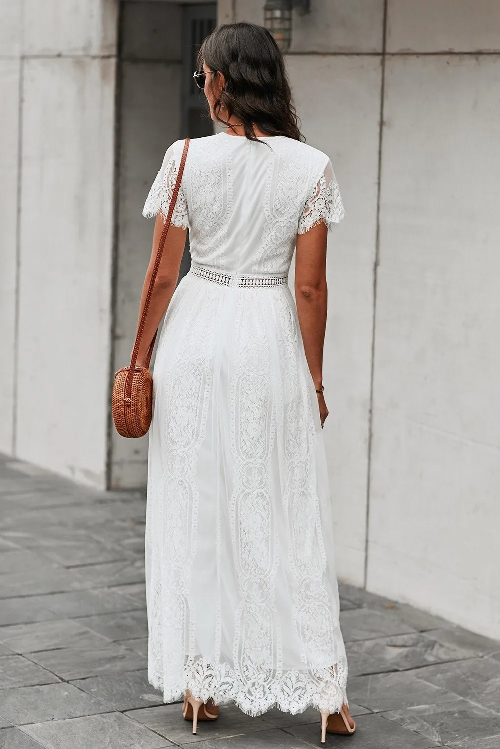 KaleaBoutique Beautiful White Fill Your Heart Lace Maxi Dress