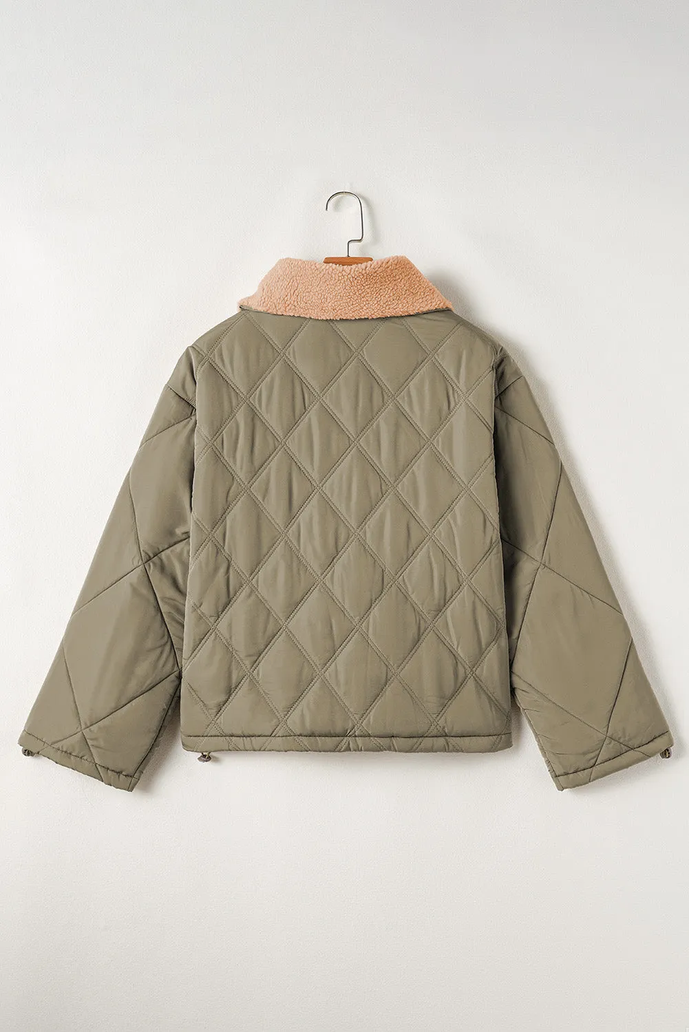 KaleaBoutique Teddy Collar Flap Pockets Quilted Puffer Jacket
