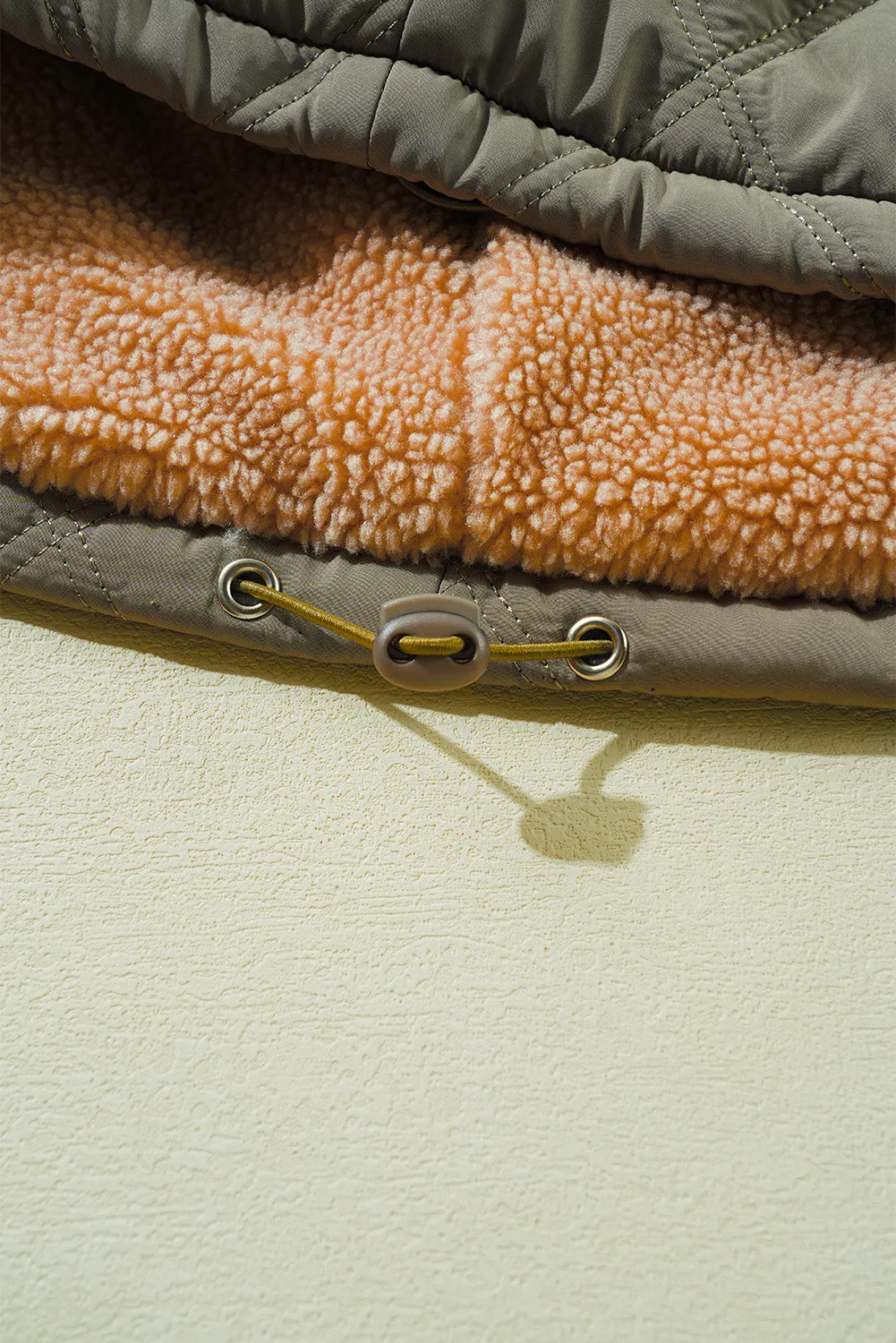 KaleaBoutique Teddy Collar Flap Pockets Quilted Puffer Jacket