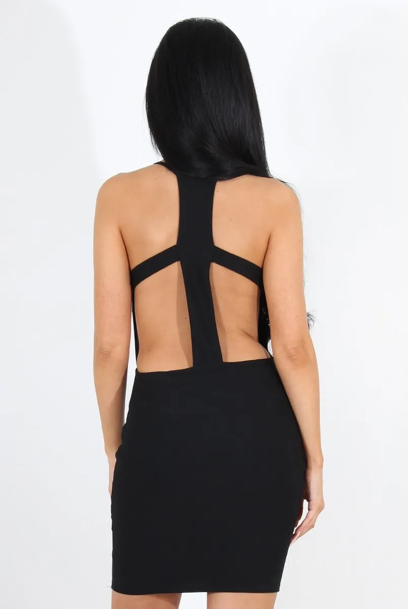 Kayla Black Cut Out Plunge Mini Dress