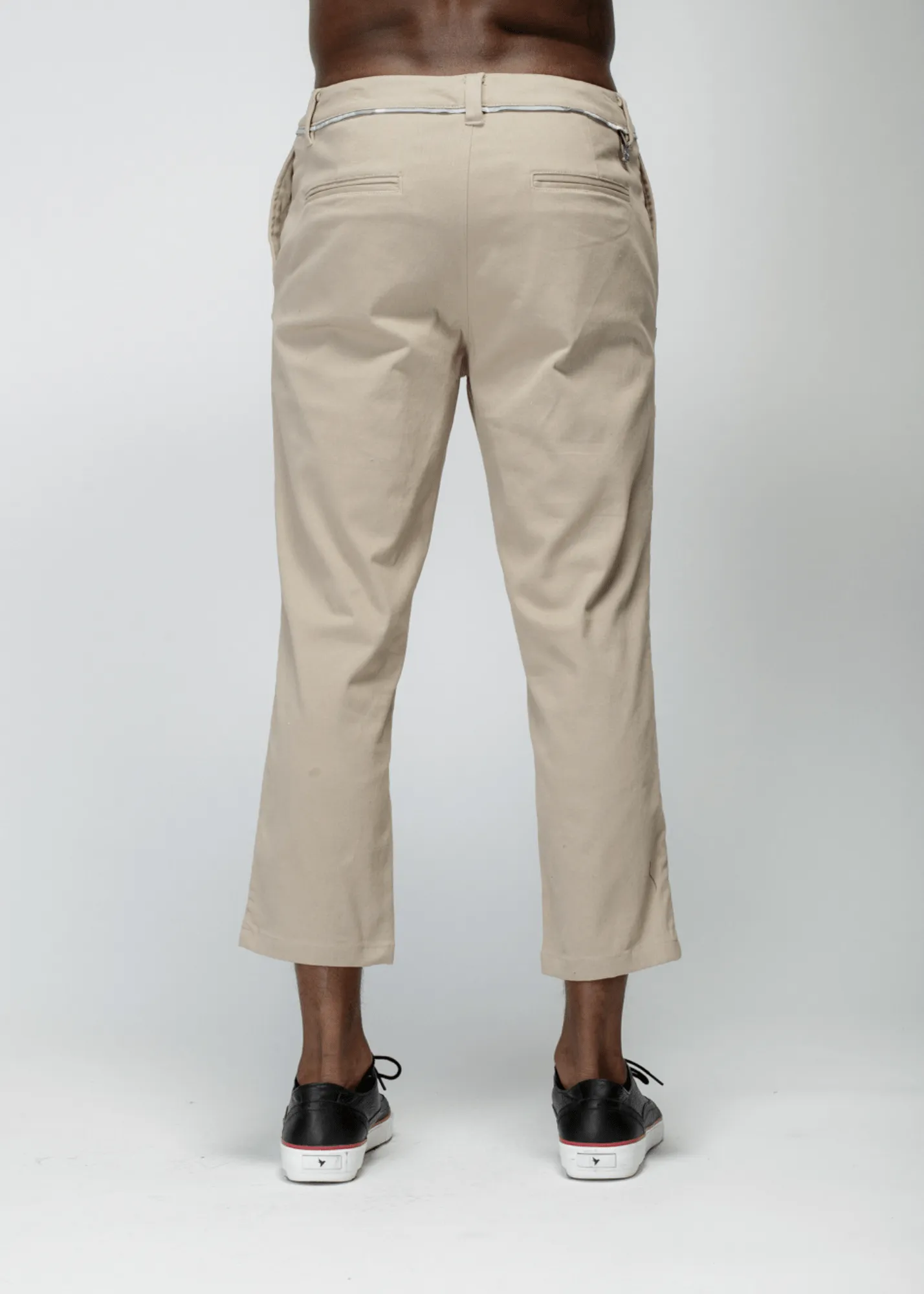 Konus Men's Cropped Side Zip Pants in Tan by Shop at Konus