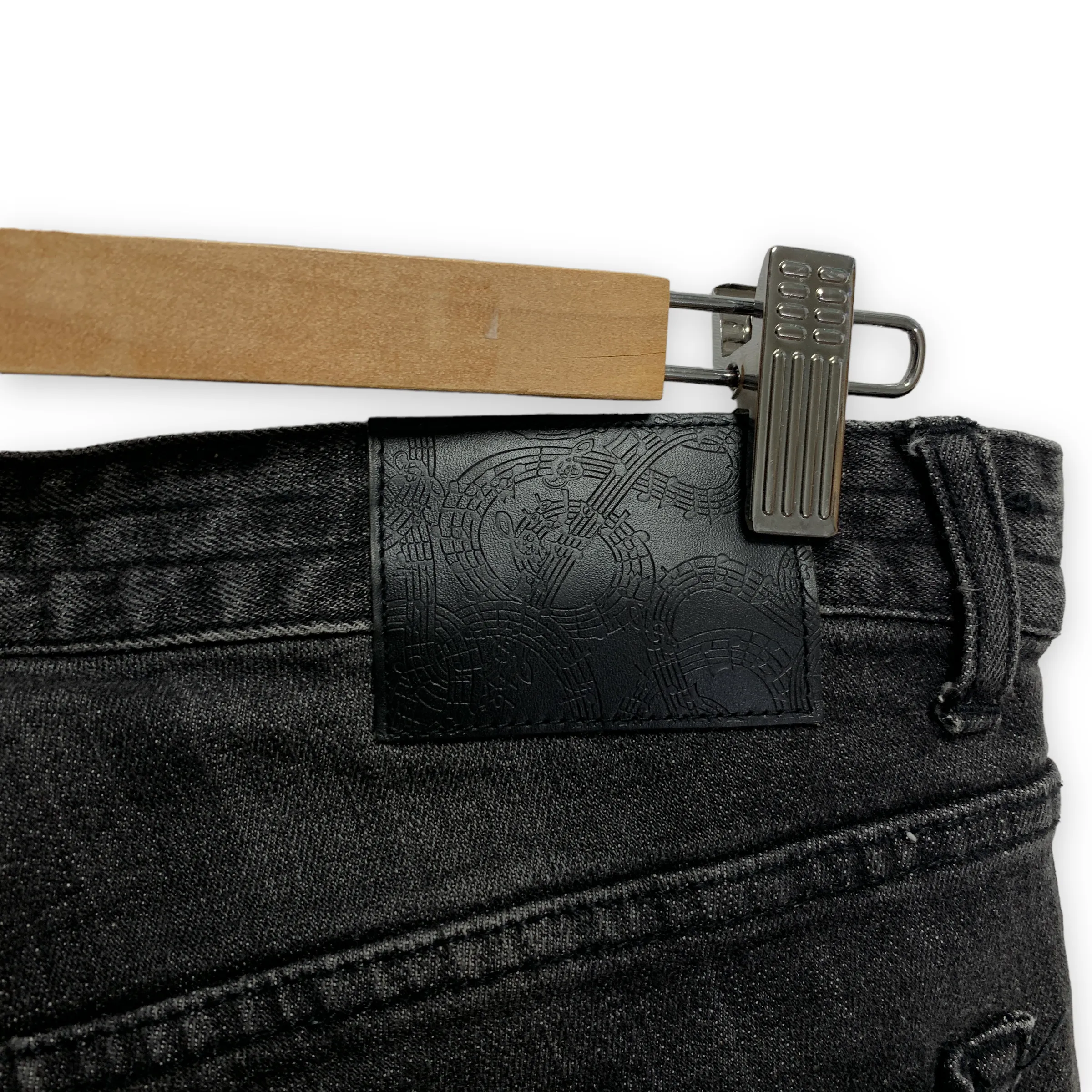 [L] Number Nine Cropped Distressed Denim Jeans Black