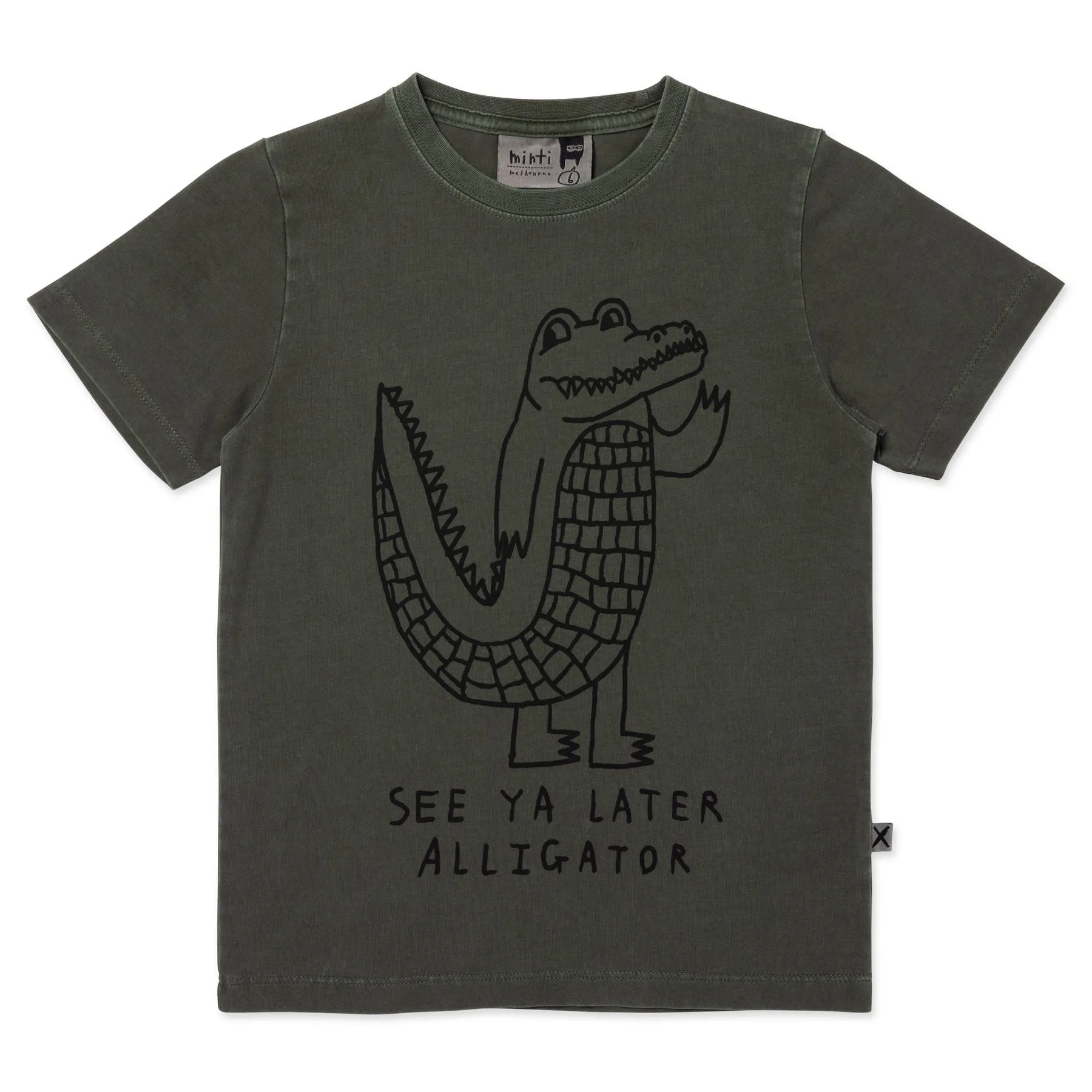 Later Alligator Tee- Olive Wash