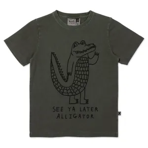 Later Alligator Tee- Olive Wash
