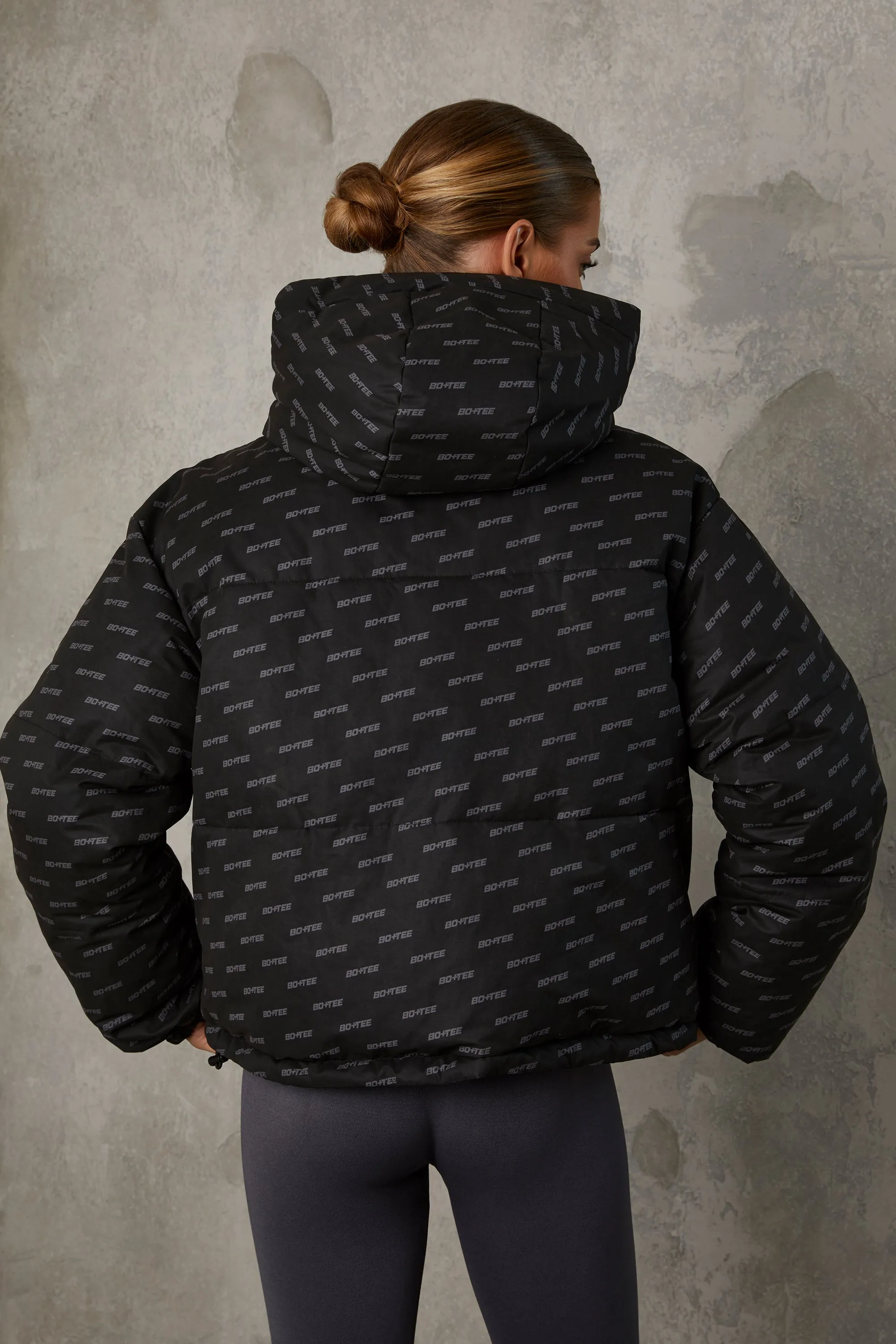Layer Up - Reversible Hooded Puffer Jacket in Black