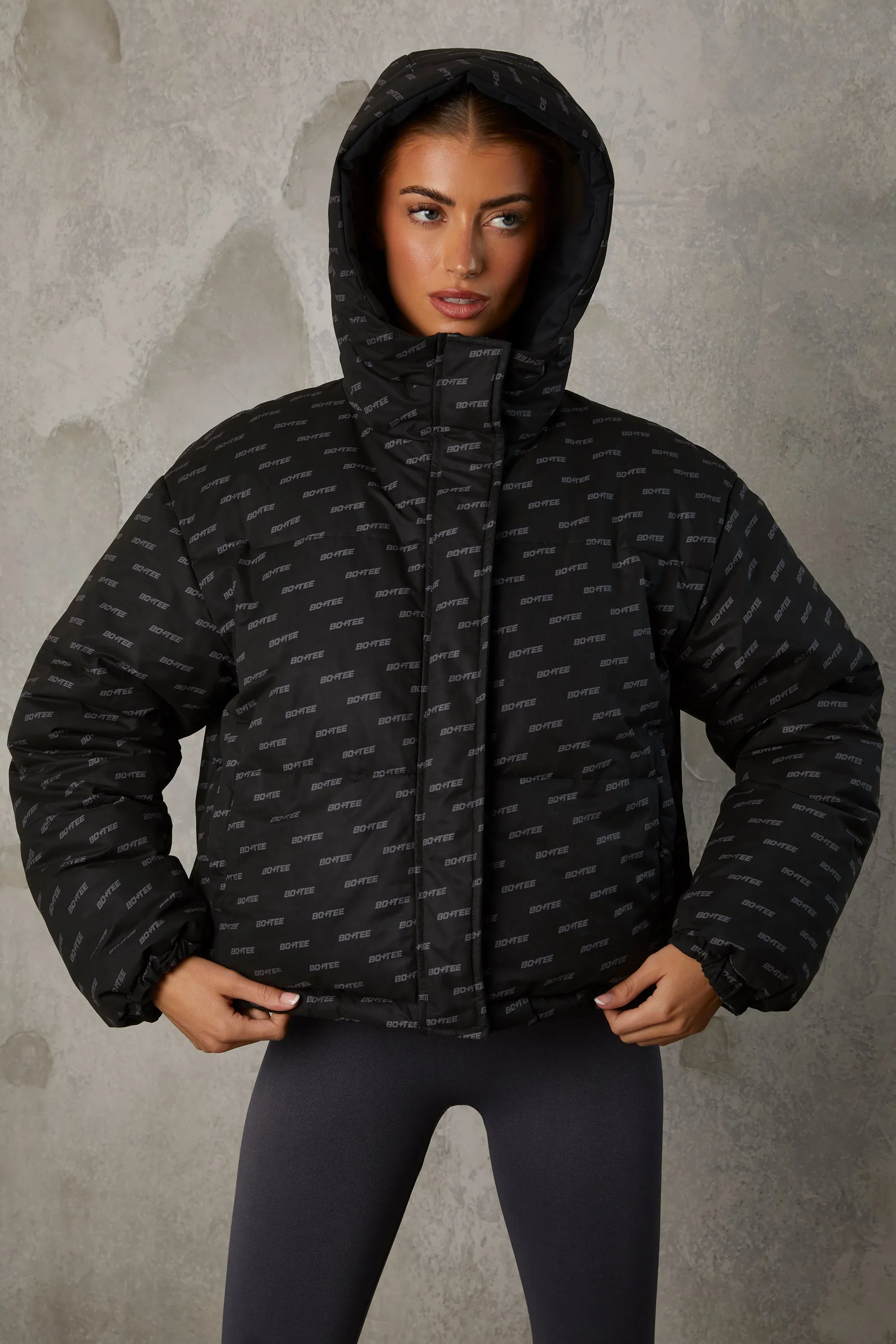 Layer Up - Reversible Hooded Puffer Jacket in Black