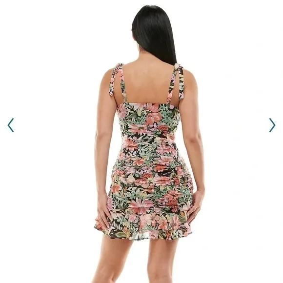Lily Rose Floral Ruched Bodycon Mini Dress 💐​​​​​​​​​