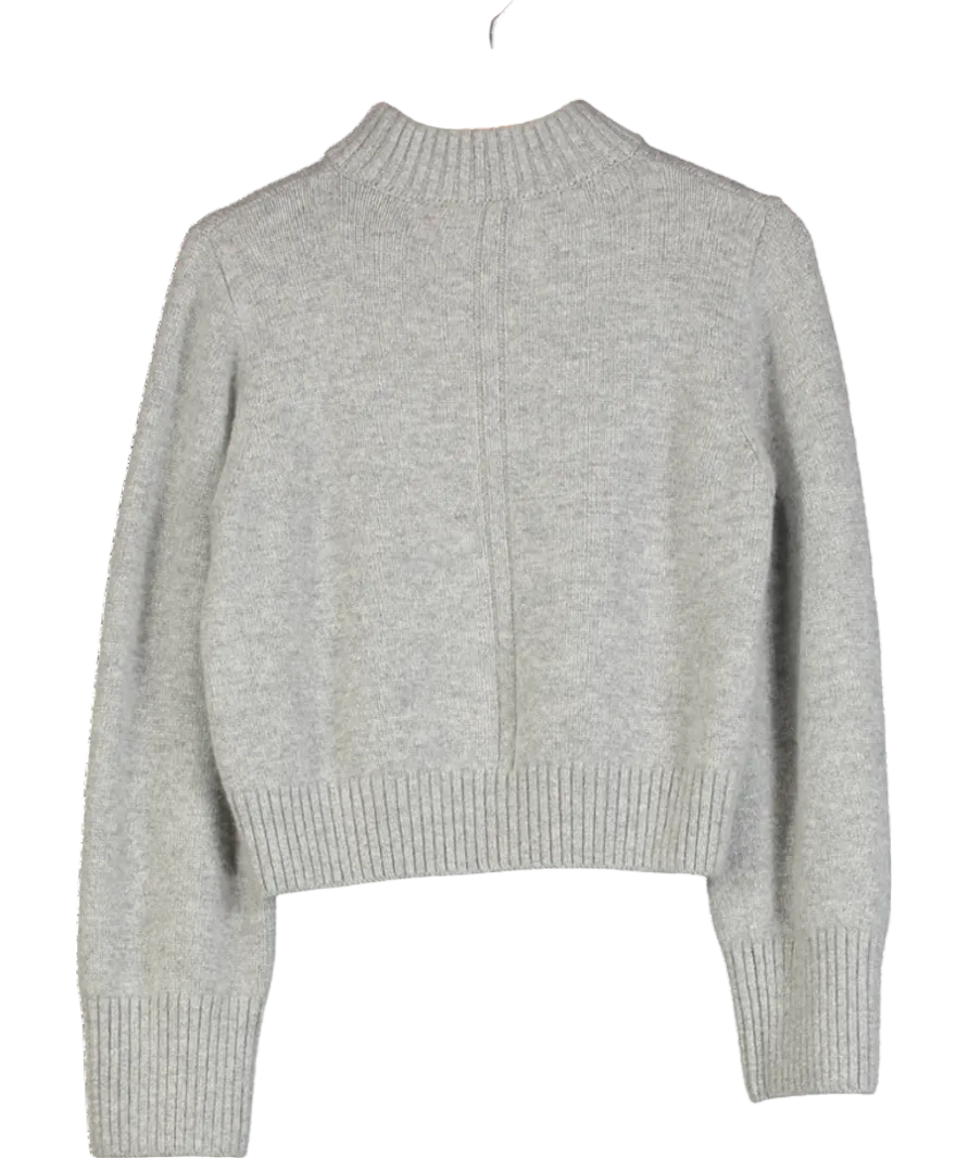 Lily Silk Grey Cashmere Blend Knit Sweater UK 12