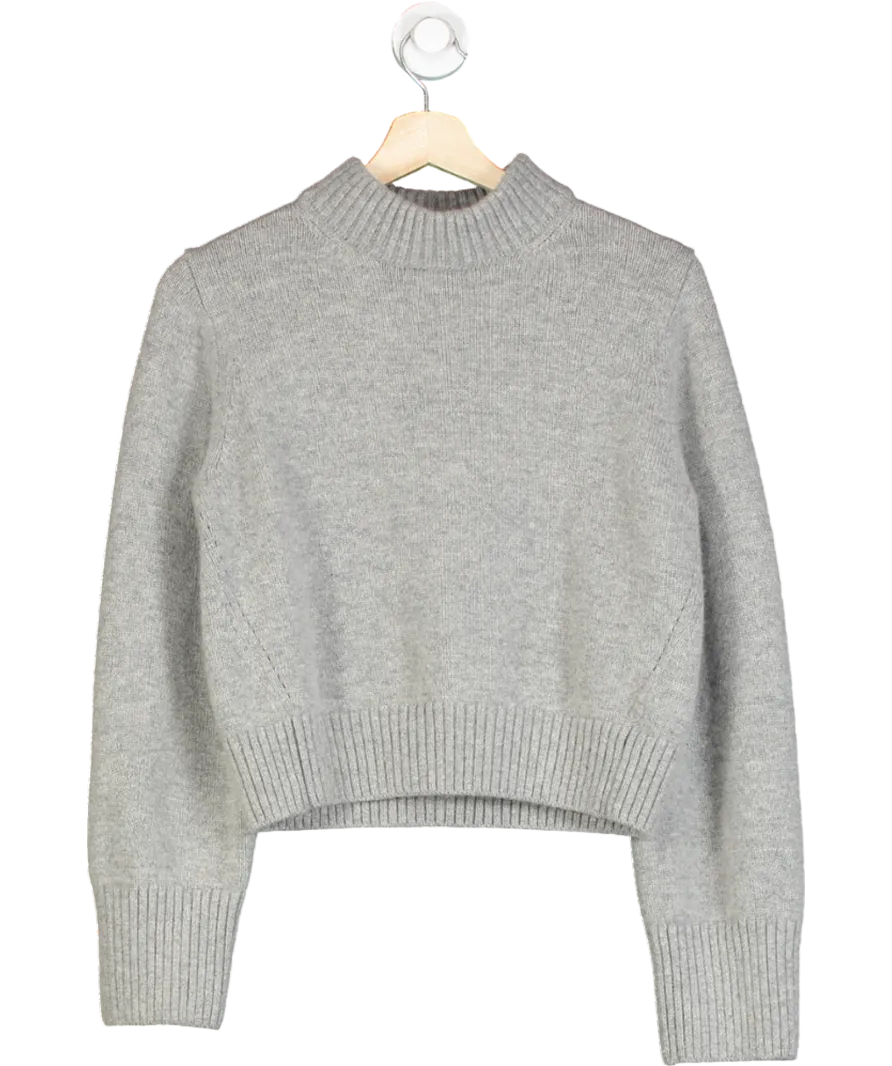 Lily Silk Grey Cashmere Blend Knit Sweater UK 12