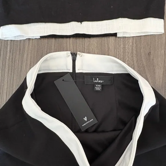 Lulus Totally Sensational Black and White Color Block Bodycon Matching Set