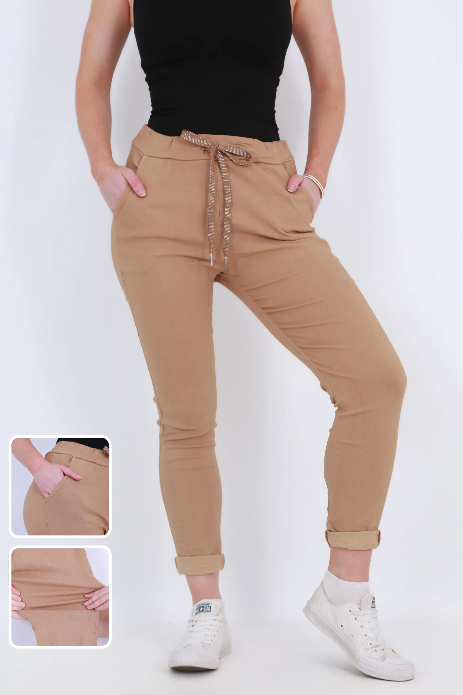 Made in Italy Magic Pants- Brown