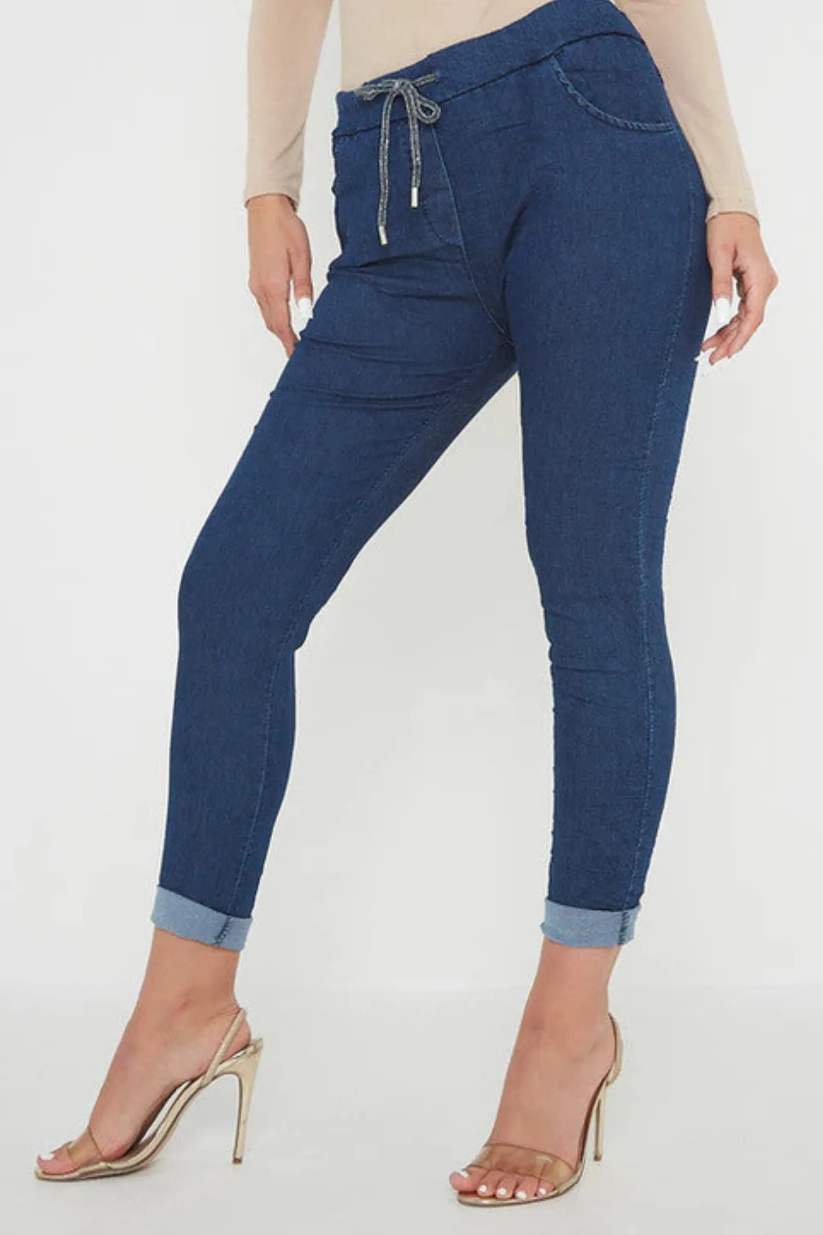 Made in Italy Magic Pants- Dark blue denim
