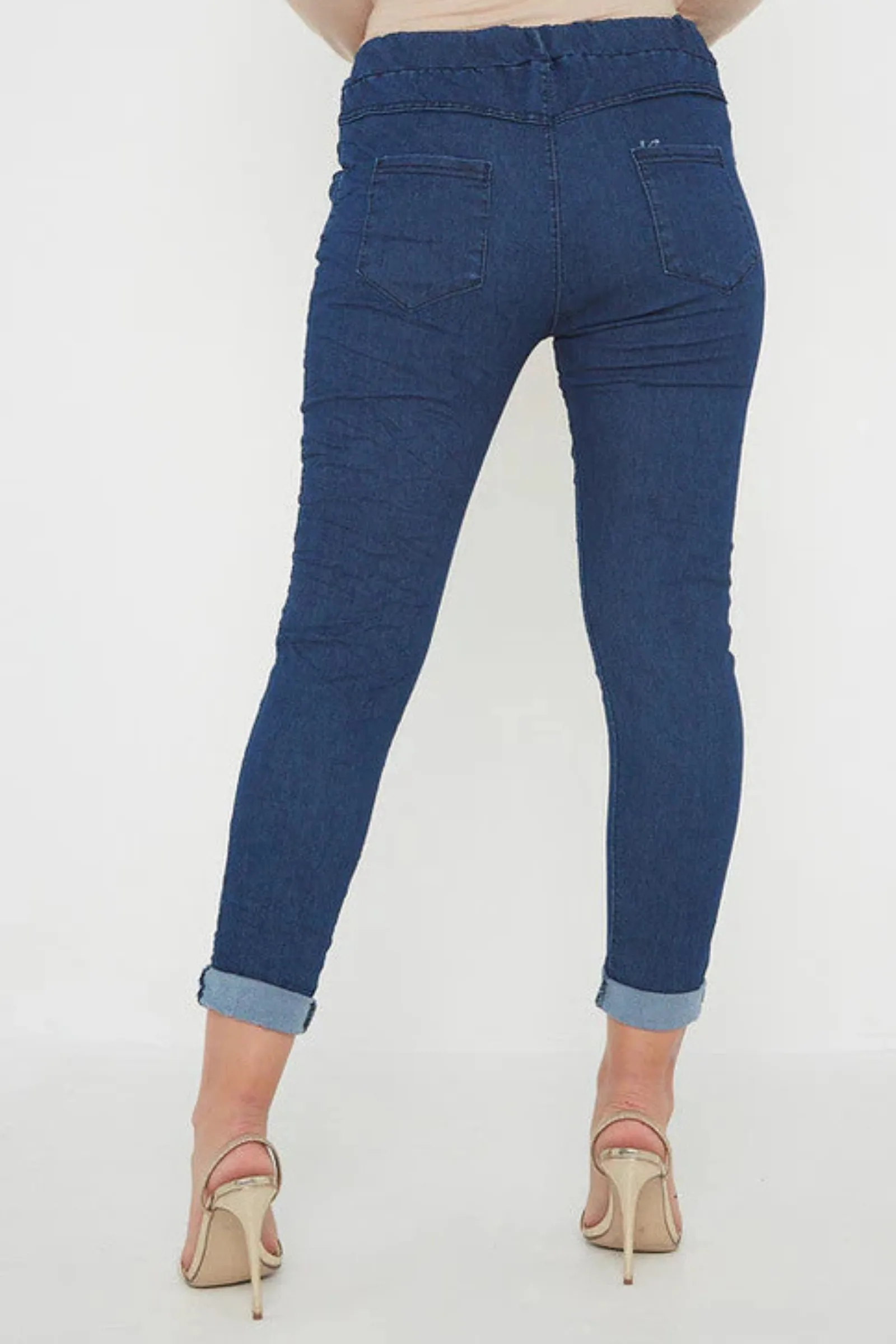 Made in Italy Magic Pants- Dark blue denim