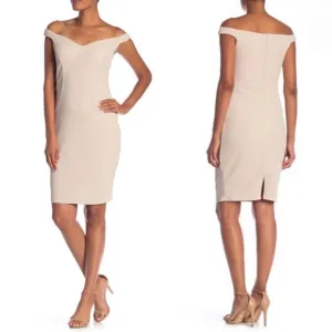 Marina Off-the-Shoulder Glitter Bodycon Dress NWT 10