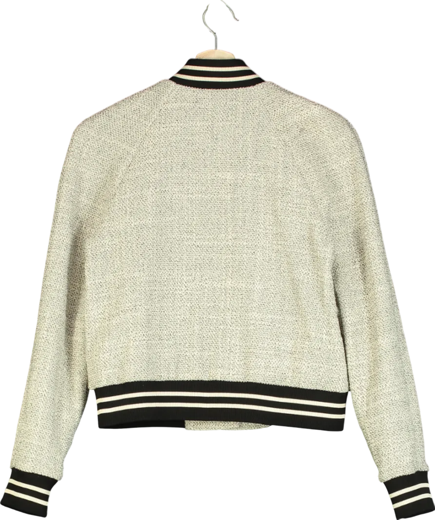 ME EM White Italian Sporty Tweed Bomber UK 6