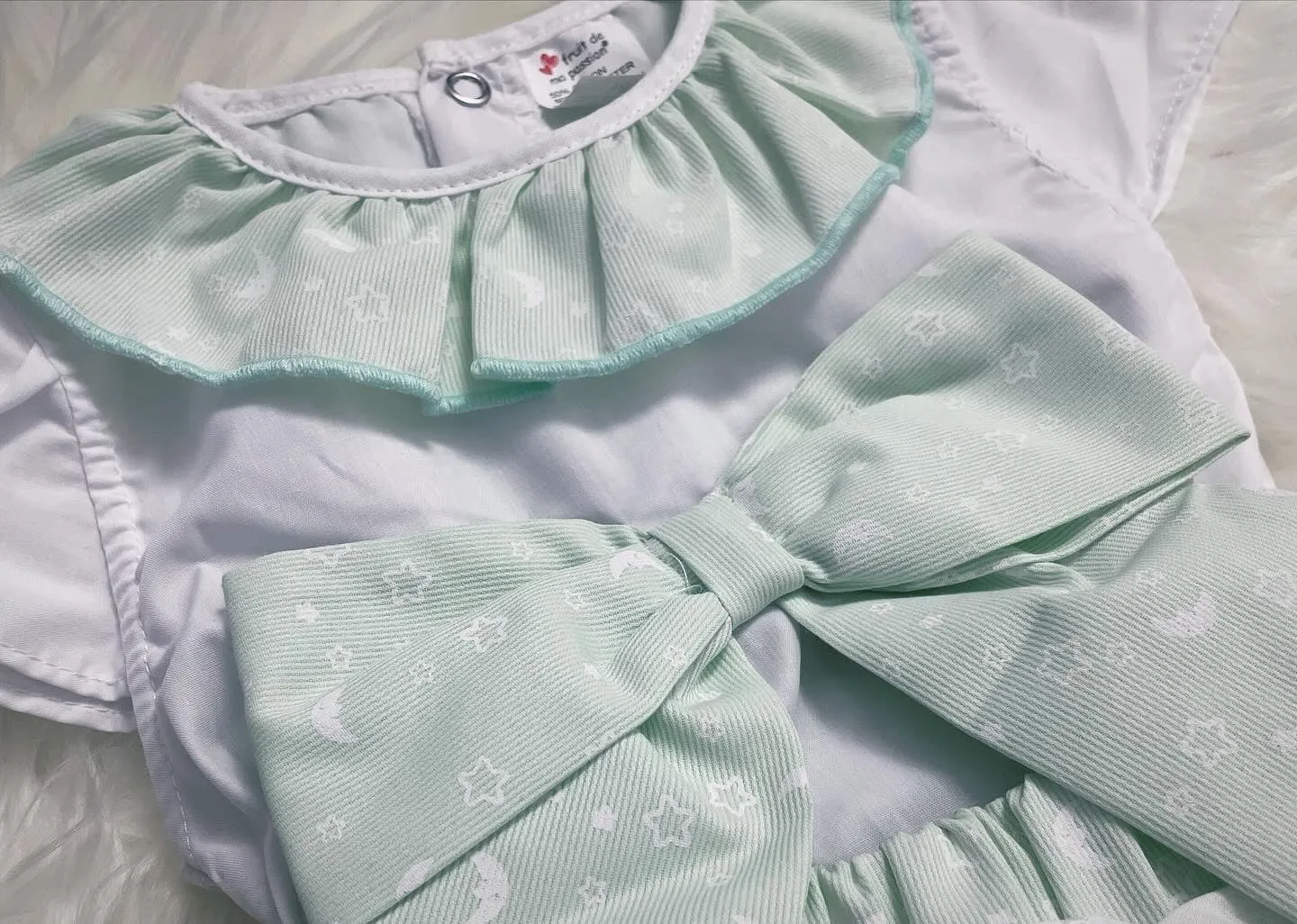 Moon and Star Bow Frilly Jam Pants and Blouse Set