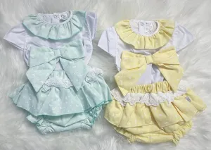 Moon and Star Bow Frilly Jam Pants and Blouse Set