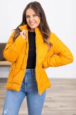 Mustard Quilted Puffer Jacket