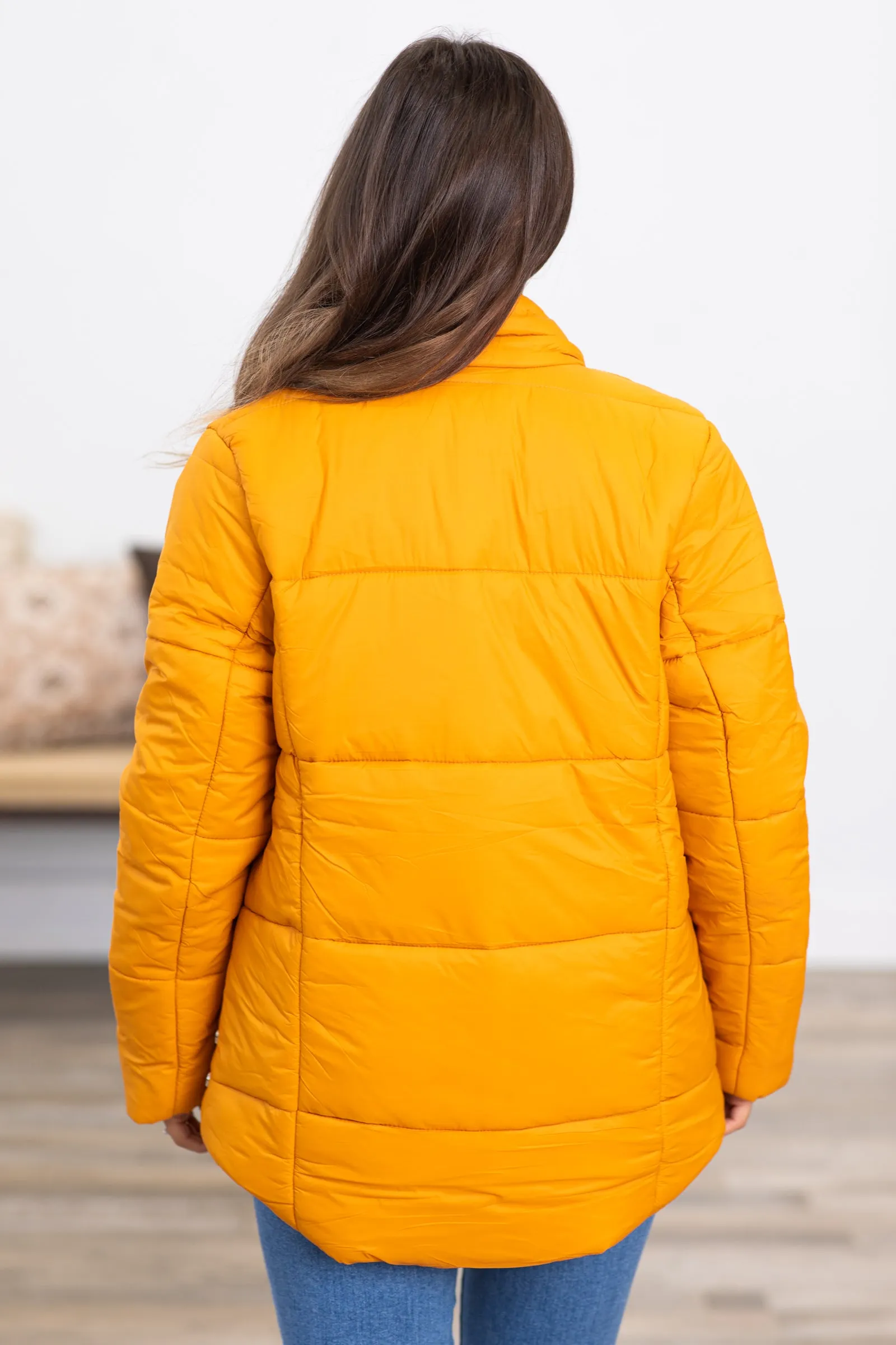 Mustard Quilted Puffer Jacket