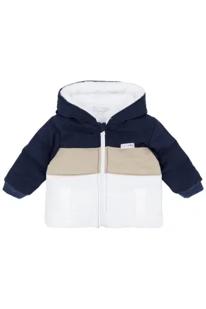 Navy & Beige Colour Block Jacket
