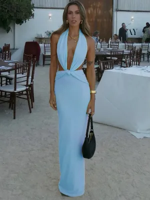 New Fashion Sexy Hollow Out Chest And Backless Dress Maxi Length Great for Spring And Summer Chic Dress