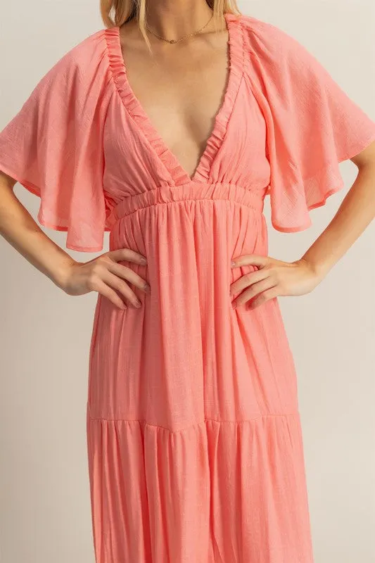 NEWPORT BEACH MAXI DRESS- LIGHT CORAL