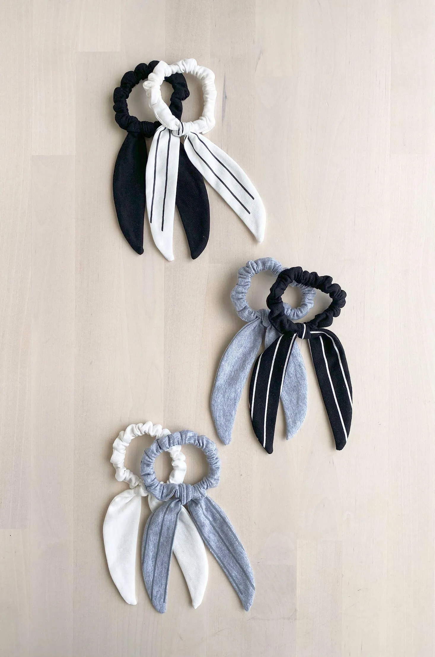 NOTHING WASTED Mini Scrunchie with Bow (set)