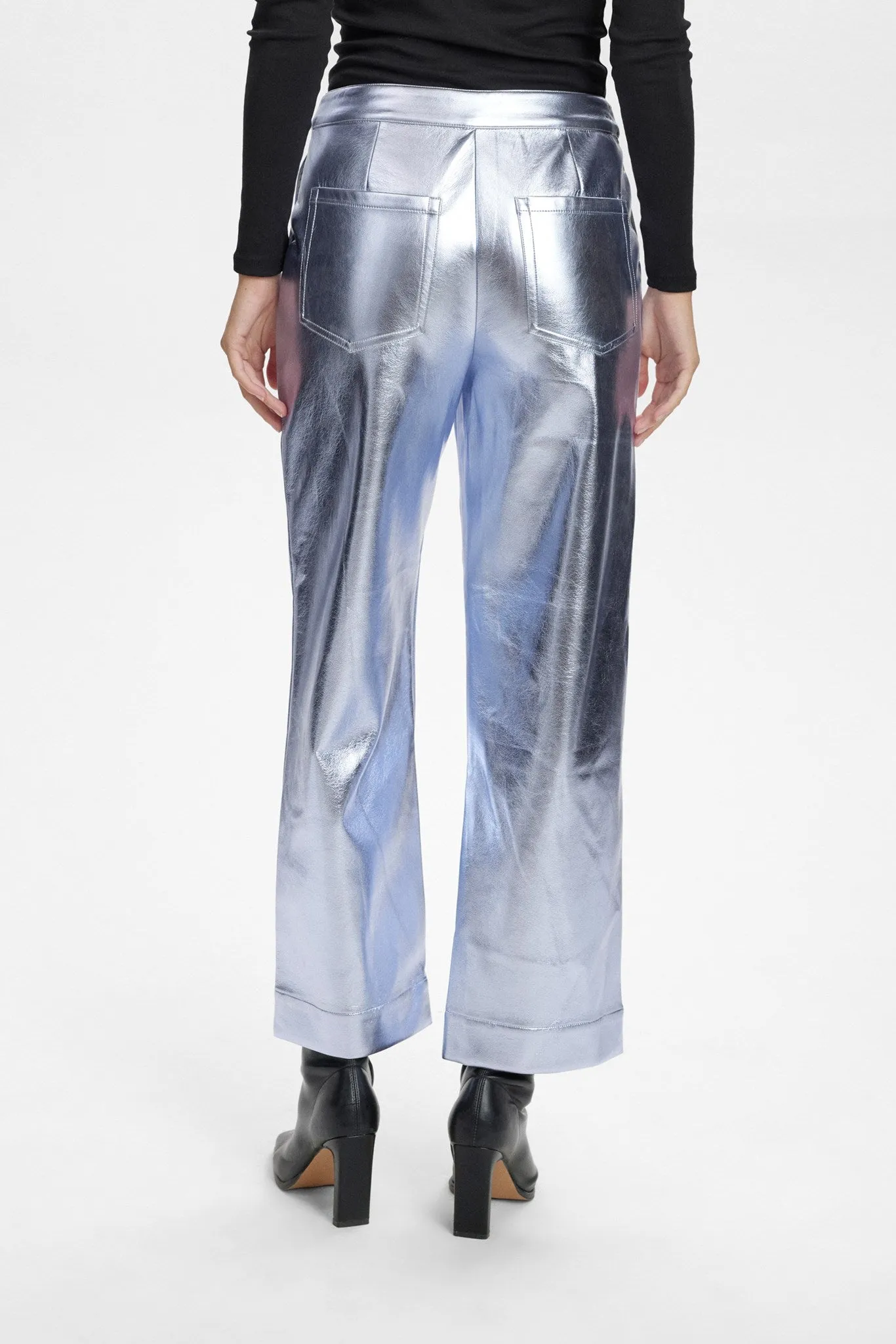 NUGLENDA CROPPED PANTS  - Silver