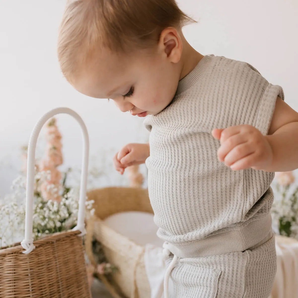 Organic Cotton Waffle Noah Top - In the Meadow